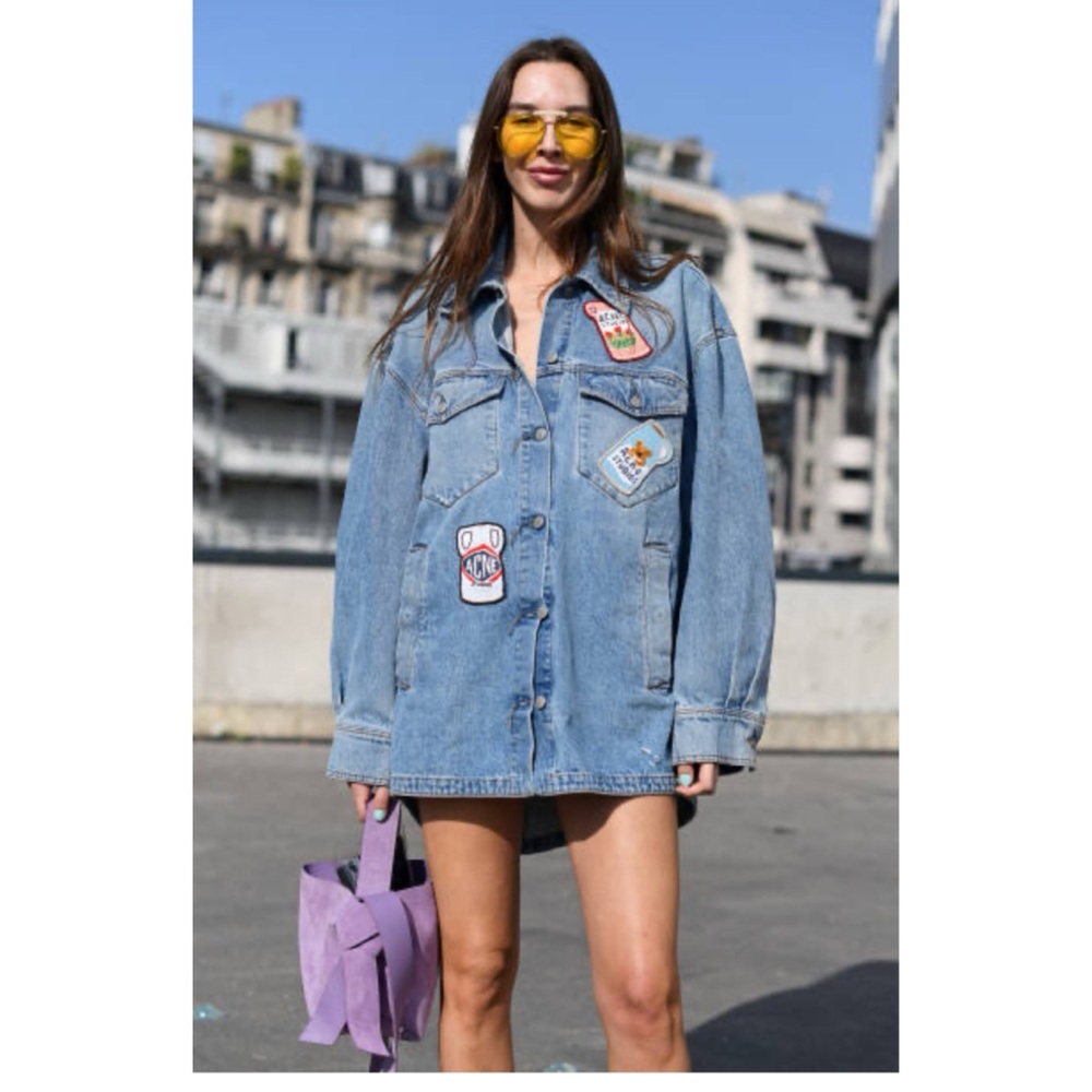 Acne Studios Vase Graphic Appliqué Denim Jacket Grant Levy-Lucero Art-to-Wear OS - Picture 15 of 16